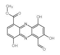 1-Phenazinecarboxylicacid, 6-formyl-4,7,9-trihydroxy-, methyl ester结构式