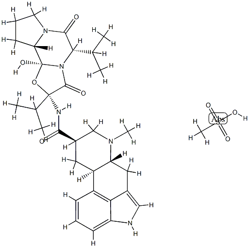 9,10α-dihydro-12'-hydroxy-2',5'α-diisopropylergotaman-3',6',18-trione methanesulphonate结构式