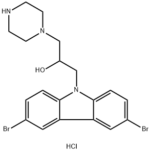 3,6-二溴-α-(1-哌嗪基甲基)-9H-咔唑-9-乙醇二盐酸盐图片