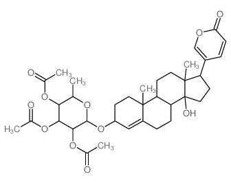 Bufa-4,20,22-trienolide,14-hydroxy-3-[(2,3,4-tri-O-acetyl-6-deoxy-a-L-talopyranosyl)oxy]-,(3b)- (9CI)结构式