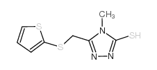 4-甲基-5-[(2-噻吩硫代)甲基]-4H-1,2,4-噻唑-3-硫醇结构式