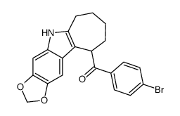 5,6,7,8,9,10-Hexahydro-5-(p-bromobenzoyl)cyclohepta[b]-1,3-dioxolo[4,5-f]indole Structure