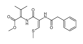 methyl (E)-N-phenylacetyl-S-methyldehydrocysteinyldehydrovalinate Structure