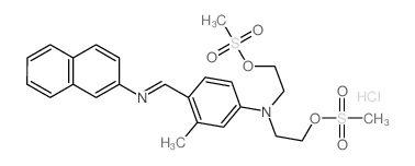 Ethanol, 2, 2-[[3-methyl-4-[(2-naphthalenylimino)methyl]phenyl]imino]bis-, dimethanesulfonate (ester), monohydrochloride Structure