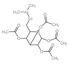 6-SELENO-.α.-D-GLUCOPYRANOSE, 1,2,3,4-TETRAACETATE 6-(DIMETHYLARSINITE) Structure