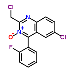 6-Chloro-2-(chloromethyl)-4-(2-fluorophenyl)quinazoline 3-oxide structure