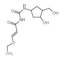 3-ethoxy-N-[[3-hydroxy-4-(hydroxymethyl)cyclopentyl]carbamoyl]prop-2-enamide structure