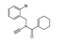 N-[(2-bromophenyl)methyl]-N-ethynylcyclohexene-1-carboxamide结构式