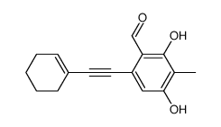 6-Cyclohex-1-enylethynyl-2,4-dihydroxy-3-methyl-benzaldehyde结构式