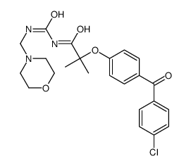 Urea, 1-(2-(p-(p-chlorobenzoyl)phenoxy)-2-methylpropionyl)-3-(morpholi nomethyl)- Structure