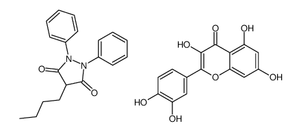 4-butyl-1,2-diphenylpyrazolidine-3,5-dione,2-(3,4-dihydroxyphenyl)-3,5,7-trihydroxychromen-4-one Structure