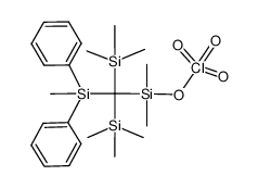 dimethyl((methyldiphenylsilyl)bis(trimethylsilyl)methyl)silyl perchlorate Structure