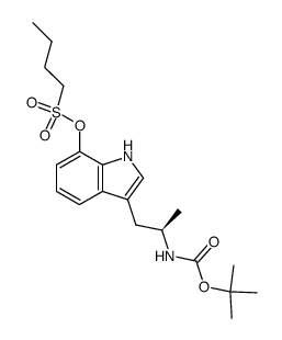 Butane-1-sulfonic acid 3-((R)-2-tert-butoxycarbonylamino-propyl)-1H-indol-7-yl ester Structure