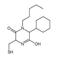 6-cyclohexyl-1-pentyl-3-(sulfanylmethyl)piperazine-2,5-dione结构式