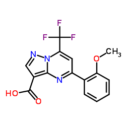 5-(2-Methoxyphenyl)-7-(trifluoromethyl)pyrazolo[1,5-a]pyrimidine-3-carboxylic acid结构式