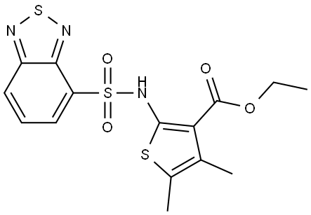 3-Thiophenecarboxylic acid, 2-[(2,1,3-benzothiadiazol-4-ylsulfonyl)amino]-4,5-dimethyl-, ethyl ester结构式