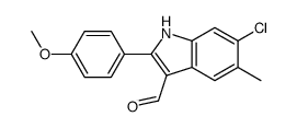 6-chloro-2-(4-methoxyphenyl)-5-methyl-1H-indole-3-carbaldehyde Structure