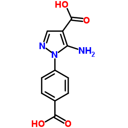 5-Amino-1-(4-carboxyphenyl)-1H-pyrazole-4-carboxylic acid结构式