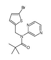 N-[(5-bromothiophen-2-yl)methyl]-2,2-dimethyl-N-pyrazin-2-ylpropanamide结构式