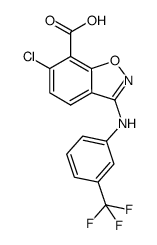 6-chloro-3-(3-(trifluoromethyl)phenylamino)benzo[d]isoxazole-7-carboxylic acid Structure