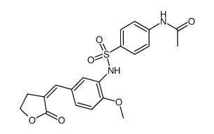 4-acetylamino-N-[2-methoxy-5-(2-oxo-dihydro-furan-3-ylidenemethyl)-phenyl]-benzenesulfonamide Structure