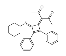 1-cyclohexylimino-2-diacetylmethylen-3,4-diphenylcyclobutene Structure