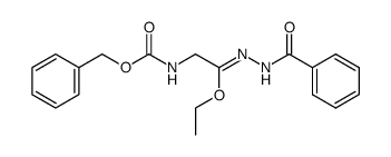 N'-benzoyl-2-benzyloxycarbonylamino-acetohydrazonic acid ethyl ester Structure