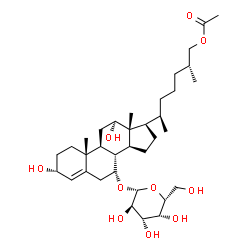 [(25R)-26-(Acetyloxy)-3α,12α-dihydroxycholest-4-en-7α-yl] β-D-galactopyranoside结构式