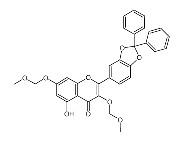 2-(2,2-diphenylbenzo[d][1,3]dioxol-5-yl)-5-hydroxy-3,7-bis(methoxymethoxy)-4H-chromen-4-one结构式