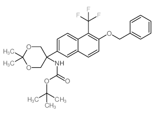 TERT-BUTYL (5-(6-(BENZYLOXY)-5-(TRIFLUOROMETHYL)NAPHTHALEN-2-YL)-2,2-DIMETHYL-1,3-DIOXAN-5-YL)CARBAMATE Structure