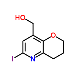 (6-Iodo-3,4-dihydro-2H-pyrano[3,2-b]pyridin-8-yl)methanol Structure