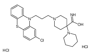 1-[3-(2-chlorophenothiazin-10-yl)propyl]-4-piperidin-1-ylpiperidine-4-carboxamide,dihydrochloride结构式