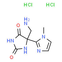 5-​(aminomethyl)​-​5-​(1-​methyl-​1H-​imidazol-​2-​yl)​imidazolidine-​2,​4-​dione dihydrochloride结构式