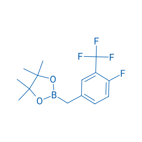 2-(4-Fluoro-3-(trifluoromethyl)benzyl)-4,4,5,5-tetramethyl-1,3,2-dioxaborolane Structure