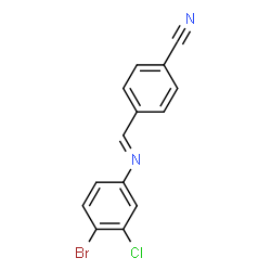 4-{[(4-bromo-3-chlorophenyl)imino]methyl}benzonitrile structure