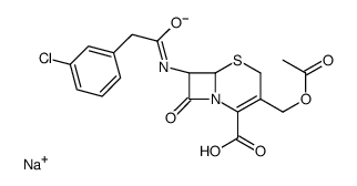 sodium,(6R,7R)-3-(acetyloxymethyl)-7-[[2-(3-chlorophenyl)acetyl]amino]-8-oxo-5-thia-1-azabicyclo[4.2.0]oct-2-ene-2-carboxylate结构式