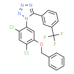 1-[5-(BENZYLOXY)-2,4-DICHLOROPHENYL]-5-[3-(TRIFLUOROMETHYL)PHENYL]-1H-1,2,3,4-TETRAAZOLE结构式