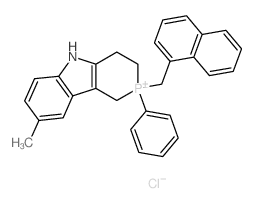 8-methyl-2-(naphthalen-1-ylmethyl)-2-phenyl-1,3,4,5-tetrahydrophosphinino[4,3-b]indol-2-ium,chloride结构式