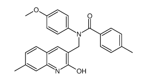 N-(4-methoxyphenyl)-4-methyl-N-[(7-methyl-2-oxo-1H-quinolin-3-yl)methyl]benzamide结构式