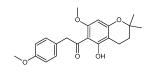 1-(5-hydroxy-7-methoxy-2,2-dimethyl-chroman-6-yl)-2-(4-methoxy-phenyl)-ethanone Structure