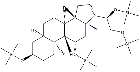 [[(20R)-5β-Pregnane-3α,11β,20,21-tetryl]tetra(oxy)]tetrakis(trimethylsilane) structure