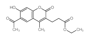 ethyl 3-(6-acetyl-7-hydroxy-4-methyl-2-oxo-chromen-3-yl)propanoate structure