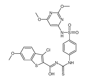 Benzo[b]thiophene-2-carboxamide, 3-chloro-N-[[[4-[[(2,6-dimethoxy-4-pyrimidinyl)amino]sulfonyl]phenyl]amino]thioxomethyl]-6-methoxy- (9CI)结构式