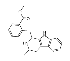 2-(3-methyl-2,3,4,9-tetrahydro-1H-β-carbolin-1-ylmethyl)-benzoic acid methyl ester结构式