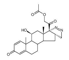 5',16β-dihydro-11β,21-dihydroxypregna-1,4-dieno[17,16-c]pyrazole-3,20-dione 21-acetate结构式