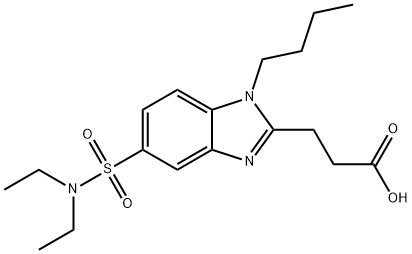 3-[1-butyl-5-(diethylsulfamoyl)-1H-1,3-benzodiazol-2-yl]propanoic acid Structure