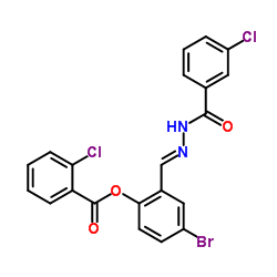4-Bromo-2-{(E)-[(3-chlorobenzoyl)hydrazono]methyl}phenyl 2-chlorobenzoate Structure