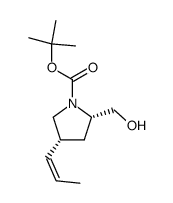 (2S,4R)-(N-tert-butyloxycarbonyl)-4-(Z)-propenylprolinol结构式