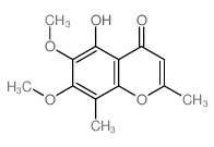 5-hydroxy-6,7-dimethoxy-2,8-dimethylchromen-4-one结构式