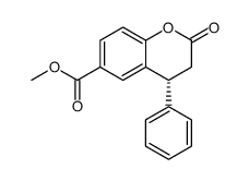 2H-1-Benzopyran-6-carboxylic acid, 3,4-dihydro-2-oxo-4-phenyl-, methyl ester, (4R)结构式